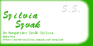 szilvia szvak business card
